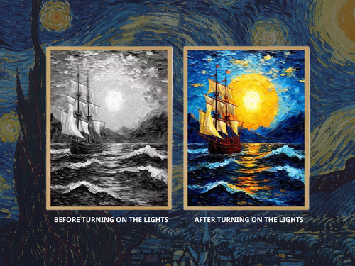 Đèn led trang trí in tác phẩm Van Gogh 