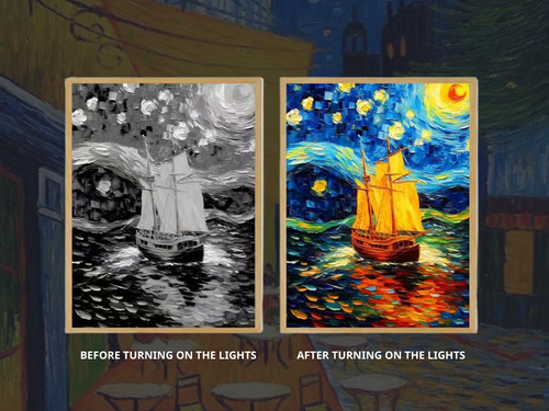 Đèn led trang trí in tác phẩm Van Gogh 