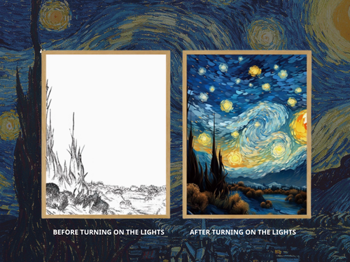 Đèn led trang trí in tác phẩm Van Gogh 